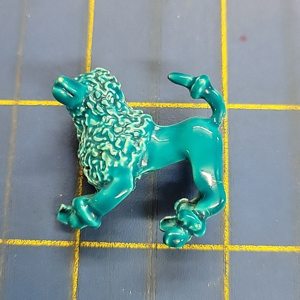 Vintage Turquoise Color Dog 1.25" Pin